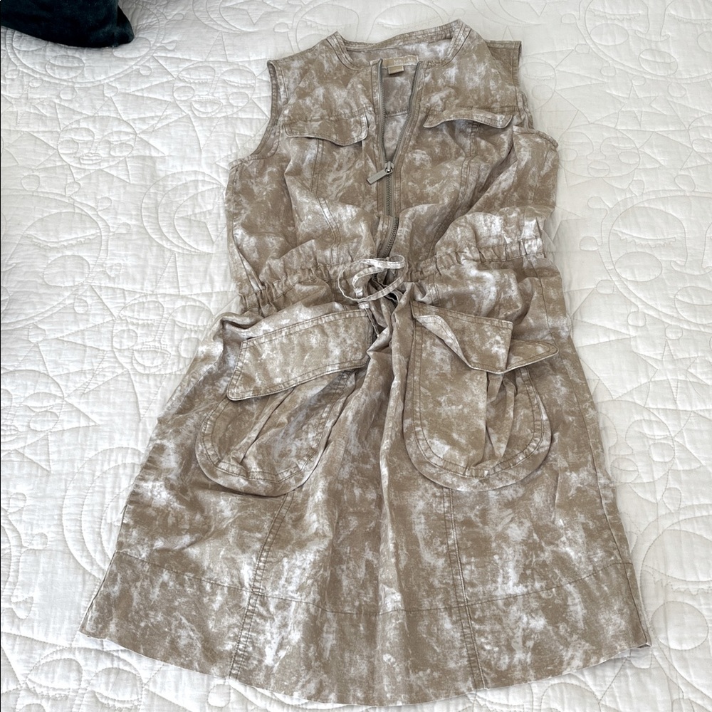 Michael Kors khaki parachute material mini dress